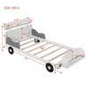 Twin Size Car-Shaped Platform Bed Twin Bed With Storage Shelf Decorative Support Wheels Platform Bed Easy Assembly Bed Frame For Kids Bedroom - 3 of 4