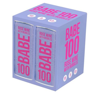 BABE 100 Rosé with Bubbles Wine - 4pk/250ml Cans