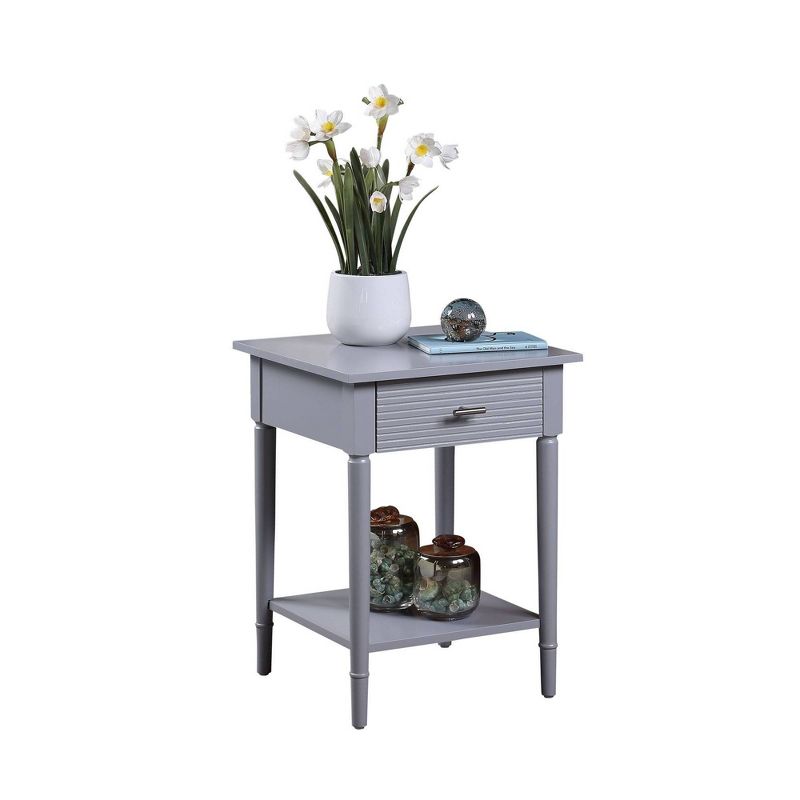 Amy 1 Drawer End Table with Shelf Gray - Breighton Home, 3 of 9