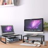 Simple Trending 2 Pack Monitor Stand Riser, Metal Desk Organizer Stand with Anti-Slip Suction Cup for Laptop, Computer, iMac, Pc, Printer, Black - 3 of 4