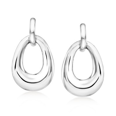 Ross-Simons Sterling Silver Oval Drop Earrings