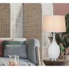 Cal Lighting Pori 150W 3 Way Glass Table lamp with Taper Drum Fabric Shade. Priced and Sold a Pairs. - 4 of 4