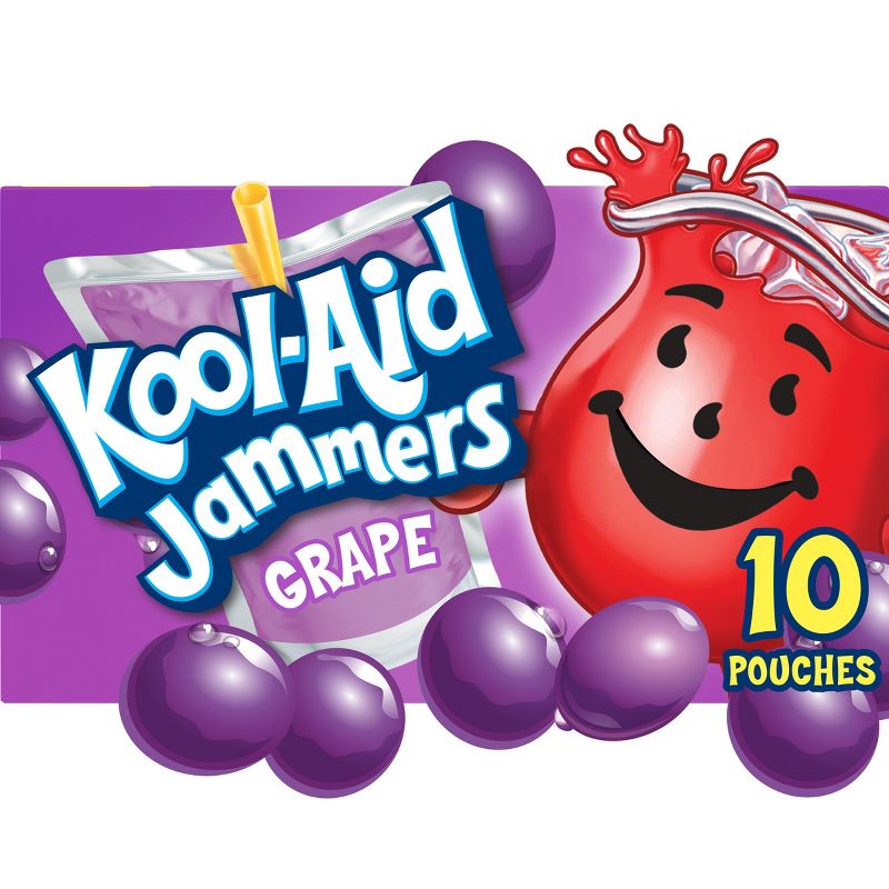 Kool-Aid Jammers Grape Juice Drinks - 10pk/6 fl oz Pouches, 1 of 14