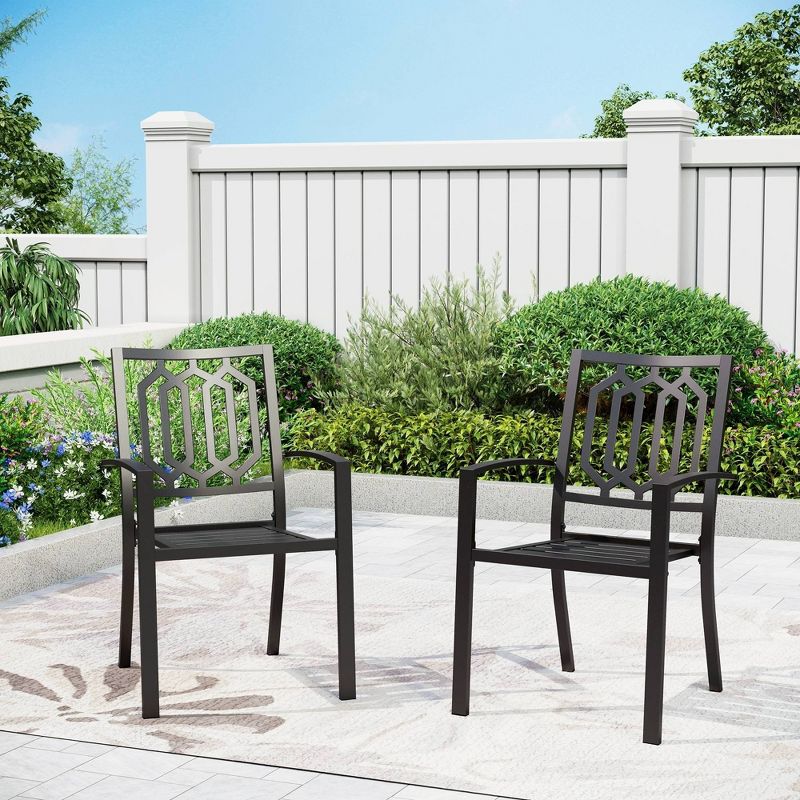 4pc Outdoor Stackable Bistro Chairs - Captiva Designs, 3 of 12