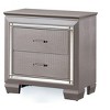 Vynxaria Transitional-Rustic Nightstand: Stylish 2-Drawer Design in Coffee and Antique Gray - 4 of 4