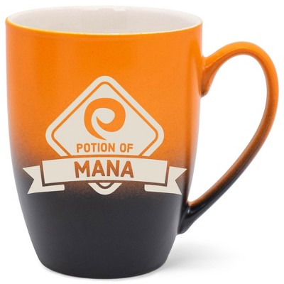100 North Magic Potion 10 Ounce Orange and Black Two Toned Ombre, Comfortably Fits Your Hands, Ceramic Tea Coffee Cup Mug, Potion Of Mana
