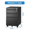 YONWAY 3 Drawer Metal File Cabinet, Vertical Filing Cabinet with Lock, Mobile File Storage Cabinet, for Letters/Legal/A4, for Home Office and School - 3 of 4