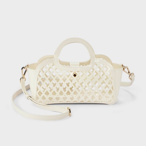 Сумки A New Day Jelly Mini Cage Tote Crossbody Bag - A New Day™ Cream