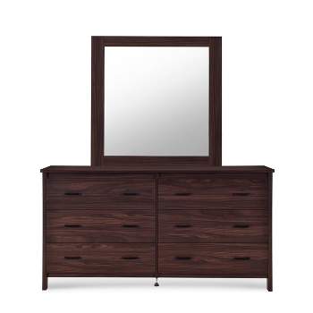Olimont Contemporary 6 Drawer Vanity Dresser with Square Mirror - Christopher Knight Home