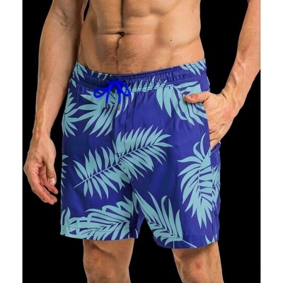 Мужские брюки Boards Men's 5.5" Compression Liner Blue Flowy Leaves Bathing Suit | Large — фото 2