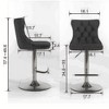 Bar Stools Set of 2 Armless 360 ° Swivel Barstools Adjusatble Height 22-25 in Velvet Modern Kitchen Counter Height Bar Stools with Silver Plated Base - 4 of 4