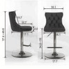 Bar Stools Set of 2 Armless 360 ° Swivel Barstools Adjusatble Height 22-25 in Velvet Modern Kitchen Counter Height Bar Stools with Silver Plated Base - image 4 of 4