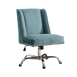 Draper Office Chair - Aqua - Linon, Blue