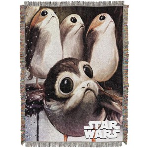 Northwest Star Wars Woven Tapestry Throw Blanket, 48" x 60", Feed the Porgs - 1 of 4