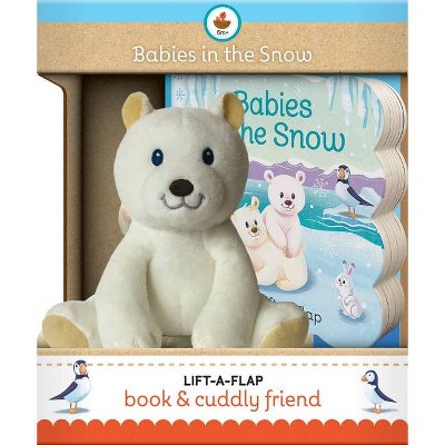  Babies in the Snow Gift Set - (Children's Interactive Lift-A-Flap Board Book and Cuddly Plush Toy Friend) by  Ginger Swift (Board Book) 