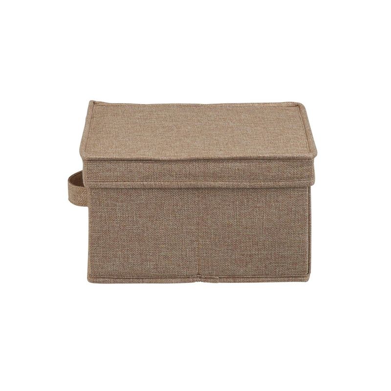 Household Essentials Set of 2 Medium Storage Boxes with Lids Latte Linen, 6 of 9