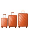 INFURNIC Bag And Luggage Sets Hard Shell Rolling Suitcase Set, 3 Piece Textured Luggage with Wheels for Business Travel, Orange, 21.65"*13.19"*31.1" - 2 of 4