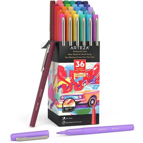 Arteza Set Of Felt Brush Tip Pens, Bright Colors - 12 Pack : Target