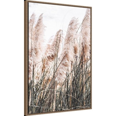 Pampas Grass Photography on Canvas with Bronze Frame