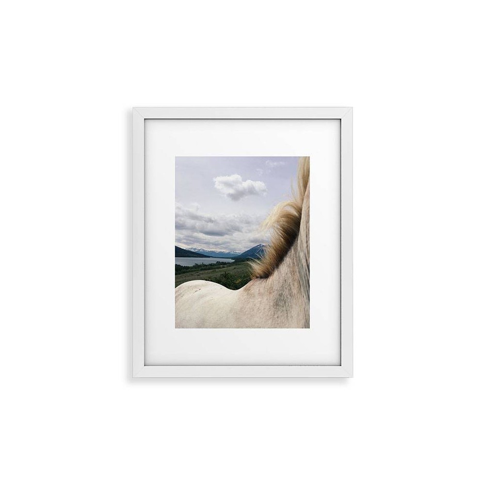 11" x 14" Kevin Russ Horse Back Framed Wall Art White - Deny Designs