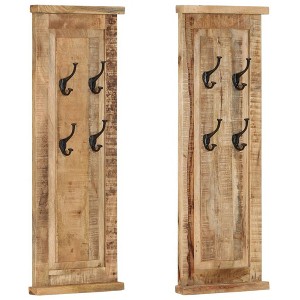vidaXL Coat Racks 2 pcs Solid Wood Mango 15"x39.4" - 1 of 4