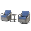 Buenhomino Outdoor Patio Furniture Sets, All-Weather PE Wicker Seating with Swivel Chairs, Sofas, Ottomans & Tables for Garden, Deck & Porch - 3 of 4