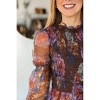 Women's Floral Print Smocked Peplum Top - Fate - 4 of 4