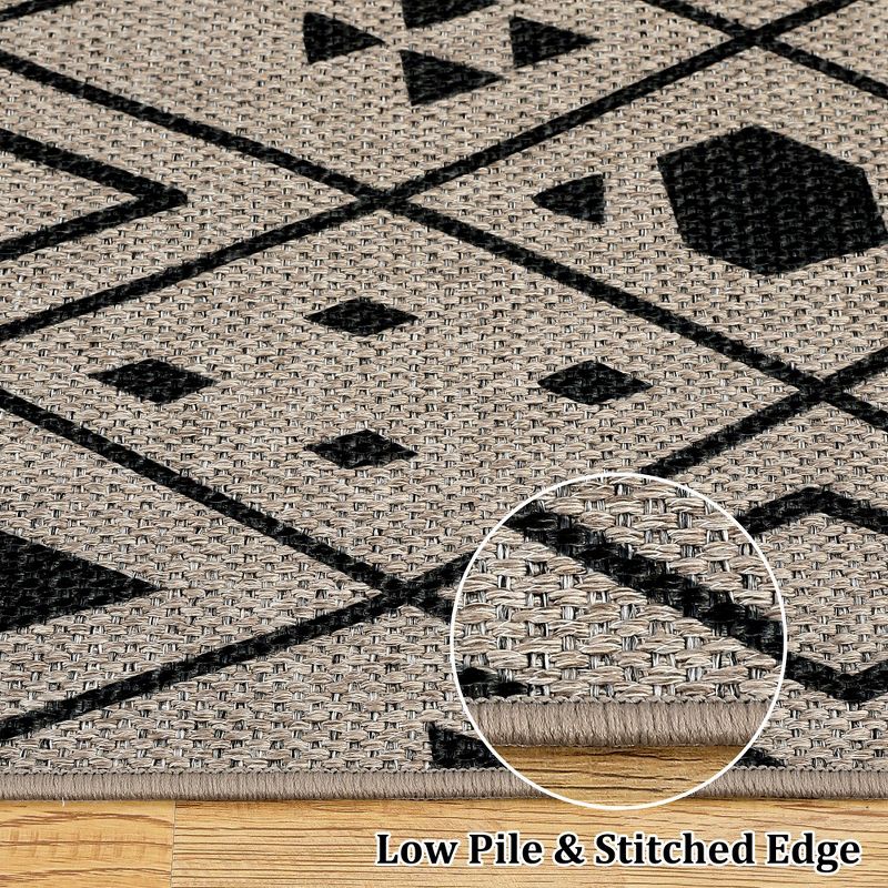 Modern Geometric Area Rug Easy Jute Rug Washable Front Area Rug Non Slip Floor Carpet Washable Kitchen Mat Contemporary Dining Room Rug, 4 of 9