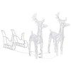 vidaXL Reindeer And Sleigh Christmas Decoration Set of 4 Cool white - 4 of 4
