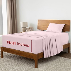 Mellanni 1800 Bed Sheet Set With DEEP Fitted Sheet - 1 of 3