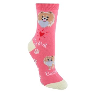 CTM Women's My Pup Crew Novelty Socks - 1 of 3