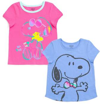 PEANUTS Woodstock Snoopy Girls 2 Pack T-Shirts Little Kid to Big Kid