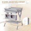 Garvee Portable Baby Changing Table, Foldable Diaper Change Table with Wheels, Adjustable Height, Cleaning Bucket, Changing Station for Newborn,Gray - 2 of 4