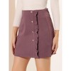 Allegra K Women's Corduroy Vintage Button Decor Ruffled Trim High Waist Mini Skirt - 2 of 4