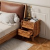 ORRD 2-Piece Mid-Century Modern Nightstands with Vintage Style and Bevel Design, MDF Construction - 3 of 4