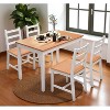 5-Piece Solid Wood Dining Table Set with 4 Slatted Chairs, Rustic Compact Kitchen Table Set for Small Apartments, Breakfast Nooks - 2 of 4
