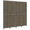 vidaXL Poly Rattan Room Divider 4 Panels Gray - 77.2"x70.9" - Durable Privacy Screen for Indoor/Outdoor, Bedroom, Living Room - 4 of 4