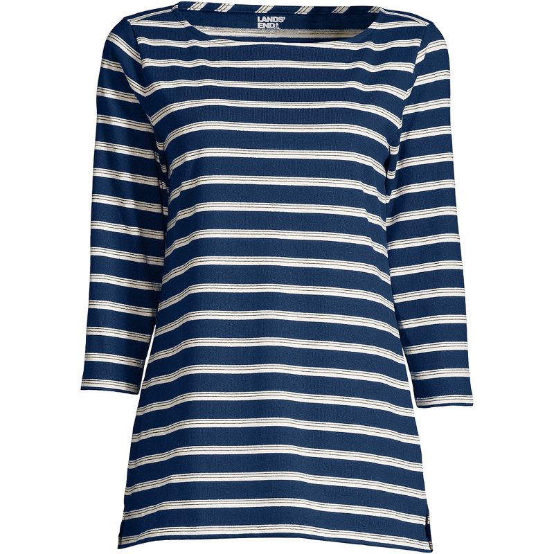 Lands' End Women's 3/4 Sleeve Heritage Jersey Boatneck Tunic, 2 of 3