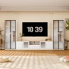ATJafurn Entertainment Center Hidden Cat Litter Box Enclosure For 85inch Tv, Included Tv Stand And Glass Cabinet, Furniture Style Cat House - 4 of 4
