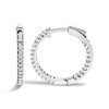 Haus of Brilliance Silver 1/2 Cttw Princess Diamond Inside Out Hoop Earrings - 2 of 4