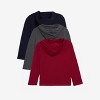 X RAY 3 Pack Kids And Boys 100% Cotton Long Sleeve Hoodie T-Shirts - 2 of 4