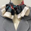 Wrapables Satin Neckerchief Square Scarf 26.5 x 26.5 Inches, Black Floral - 4 of 4