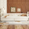 Upholstered Linen Platform Bed Frame with Storage Drawers and USB Port, No Box Spring Required - Baofuwish - 3 of 4