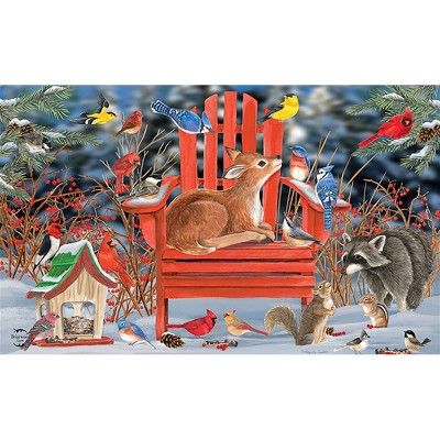 Briarwood Lane Snow Day Cardinals Winter Doormat Birdhouse Indoor / Outdoor  30 X 18 : Target