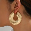 Paaaawaters 3 pairs of women's fashion hoop earrings retro simple style geometric thread large, medium - 3 of 4