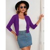 BLUEMING Womens Soft Knit Sweater Cardigan Bracelet Sleeve Open Front Cardigan Above Hip Length Cardigan - 3 of 4