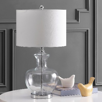 Chic Genie Chrome & Glass 25" Table Lamp Set in White