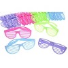 JuzToys 12 Pairs Plastic Shutter Shades Glasses Purple, Blue, Green, Pink - 3 of 4