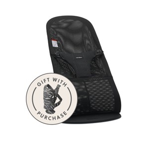 BabyBjörn Bouncer Bliss Mesh in Black + Baby Carrier Mini in Anthracite/Landscape - 1 of 4