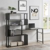5-Tier Bookshelf With Table, Four Installation Methods, Lockable Casters (Black) - 3 of 4